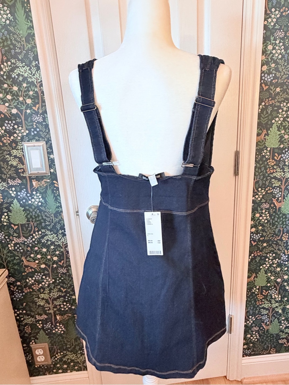 Urban Outfitters Dark Indigo Denim Dress with Contrast Topstitching - Picture 5 of 7